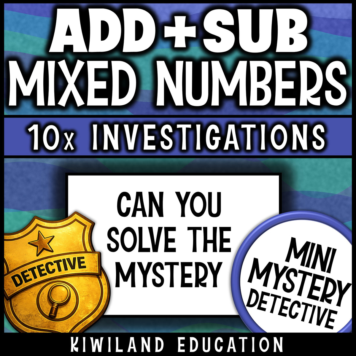 Can you solve the mystery? No prep 4th grade fraction review detective activity for early finishers, sub plans and homework