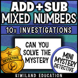 Can you solve the mystery? No prep 4th grade fraction review detective activity for early finishers, sub plans and homework