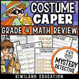 4th grade Halloween math activities CSI mystery detective worksheets