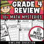 4th grade math review back to school math mystery worksheets, printable detective pack