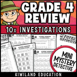 4th grade math spiral review no-prep detective worksheets 5th grade