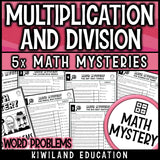 4th grade multiplication and division word problems math mystery worksheets