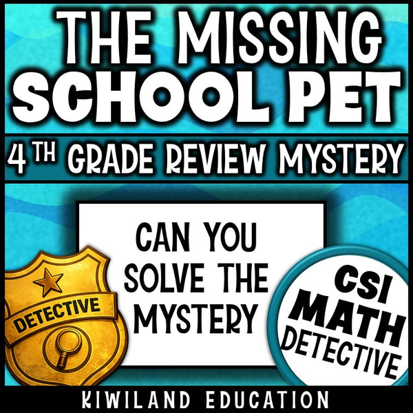 4th grade rounding math mystery for end-of-year review, math centers and sub plans