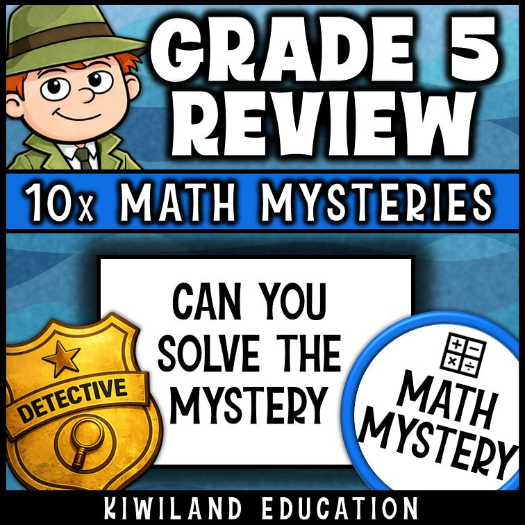 5th grade math mystery activity for early finishers and end of year test prep