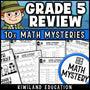 5th grade math review back to school math mystery worksheets, printable detective pack