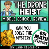 6th 7th 8th grade back to school math review mystery for sub plans and early finishers