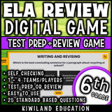 No-prep digital Jeopardy reading and language arts review game for grade 6