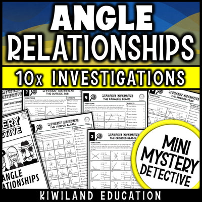 Angle relationships worksheets for 7th and 8th grade math, ten no prep parallel lines cut by a transversal cases