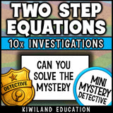 Can you catch the smuggler? No prep two step equations review for 7th grade and 8th grade math
