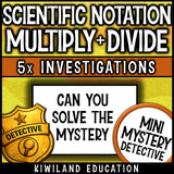 8th grade scientific notation detective activity self checking review homework