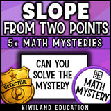 Slope formula activity with full answer keys for Algebra 1 review and sub plans