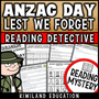 ANZAC Day Reading Comprehension Mystery for upper primary students