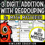 3-digit addition with regrouping printable math mystery for elementary students