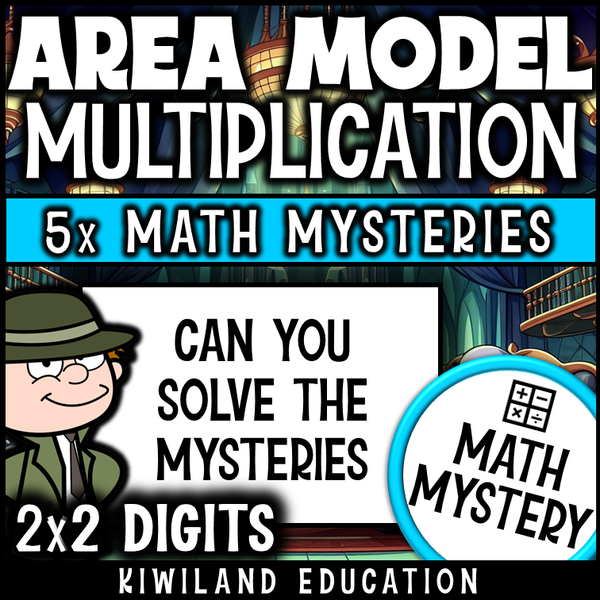 Escape room–style multiplication activity with area model problems