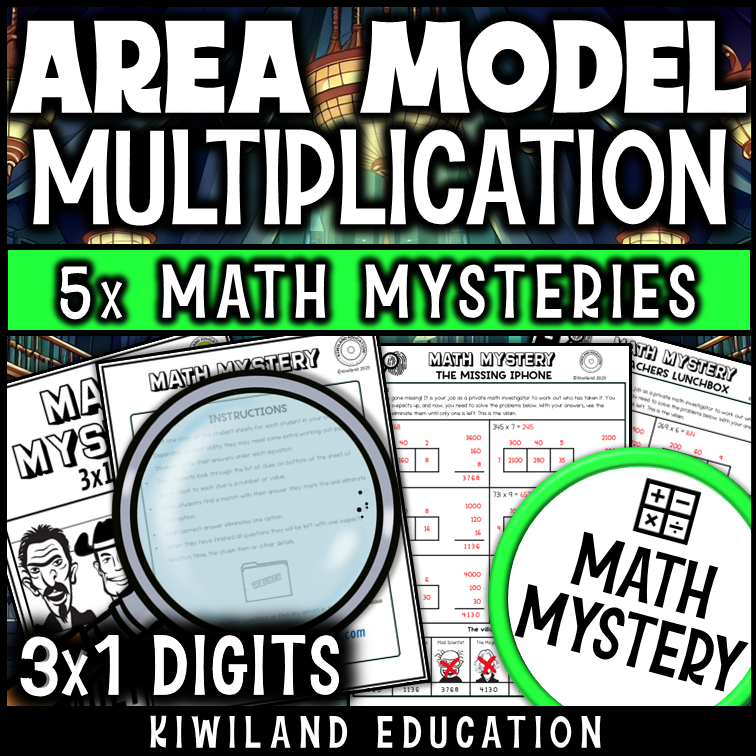 Math mystery worksheet where students solve puzzles to find the suspect