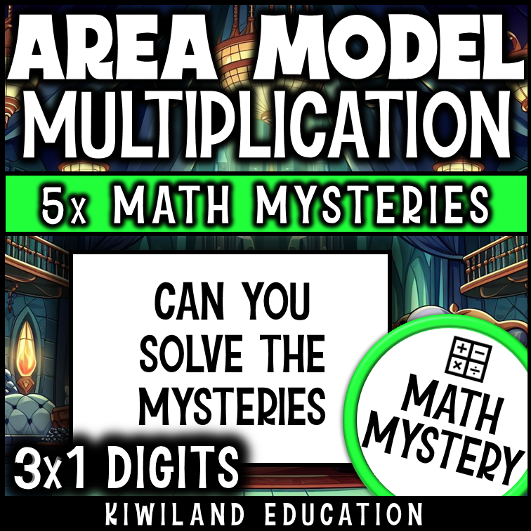 Student working on escape room–style multiplication mystery worksheet