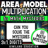 Student working on escape room–style multiplication mystery worksheet
