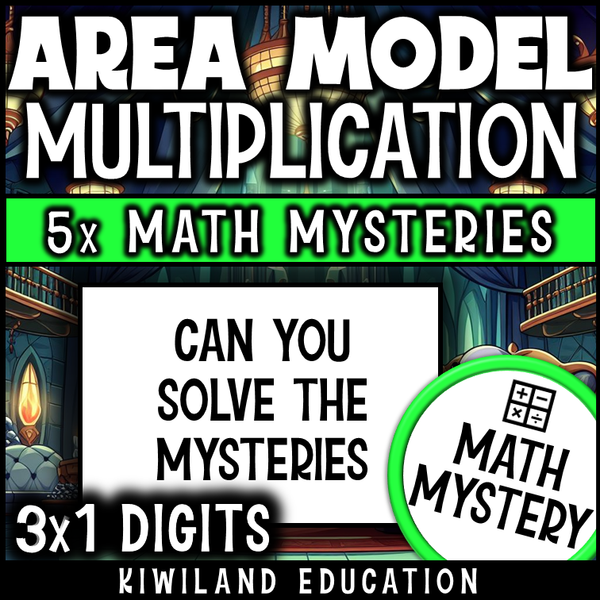Student working on escape room–style multiplication mystery worksheet