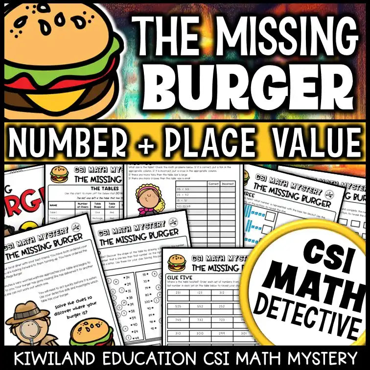 Printable CSI Math Mystery worksheet with skip counting activity for 1st grade