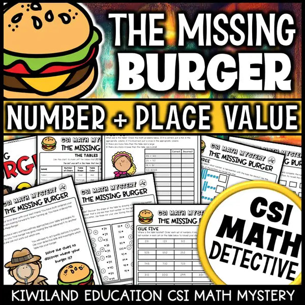 Printable CSI Math Mystery worksheet with skip counting activity for 1st grade