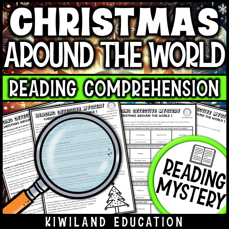Holiday reading comprehension activity comparing global traditions