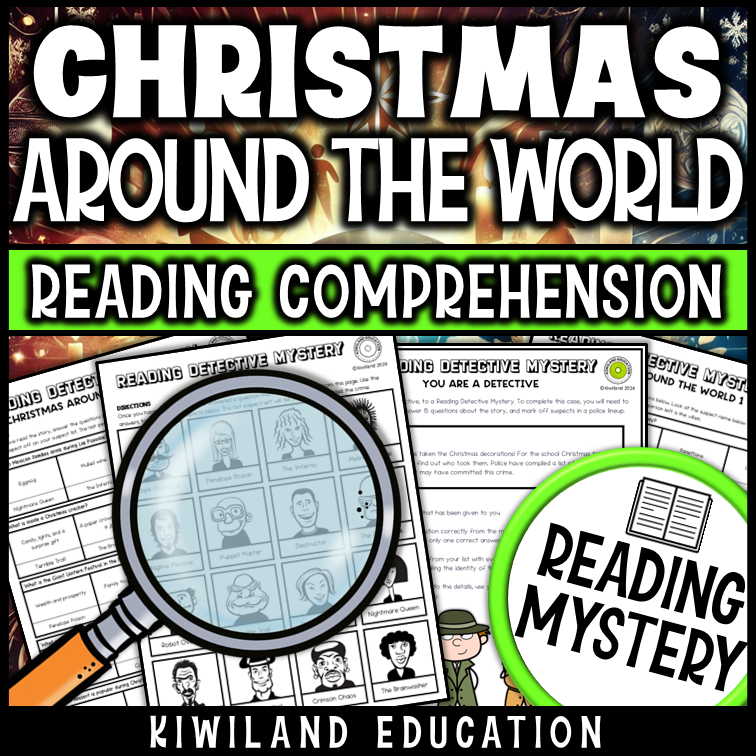 Christmas detective-style reading passage with critical thinking questions
