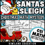 Printable PDF worksheet featuring a Christmas-themed math mystery