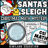 CSI Math Mystery puzzle page with addition and subtraction