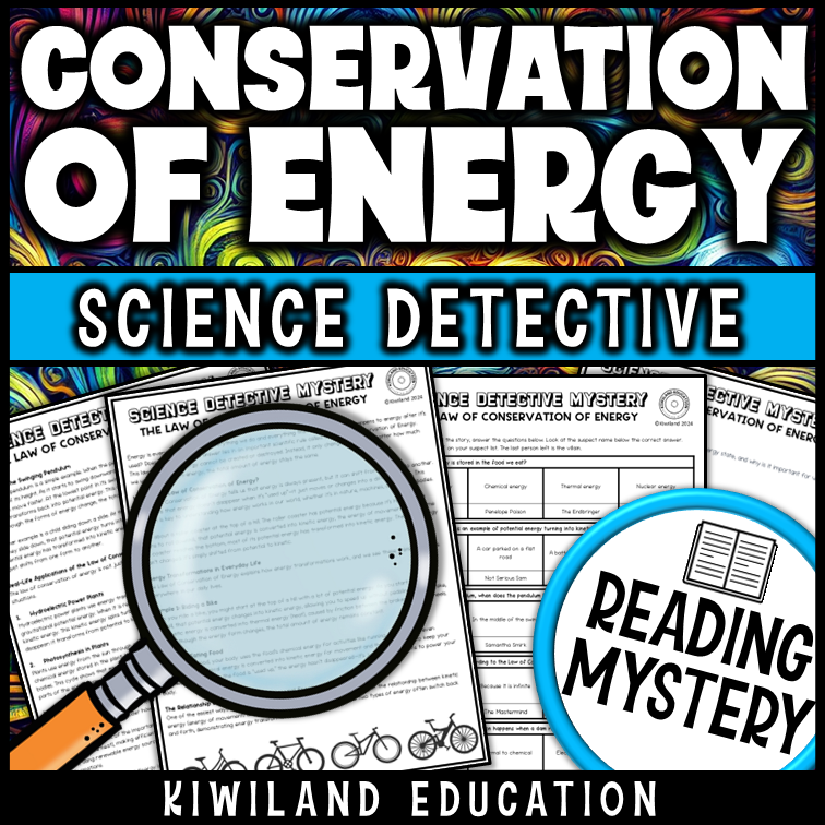 Informational text and questions exploring kinetic and potential energy transformations