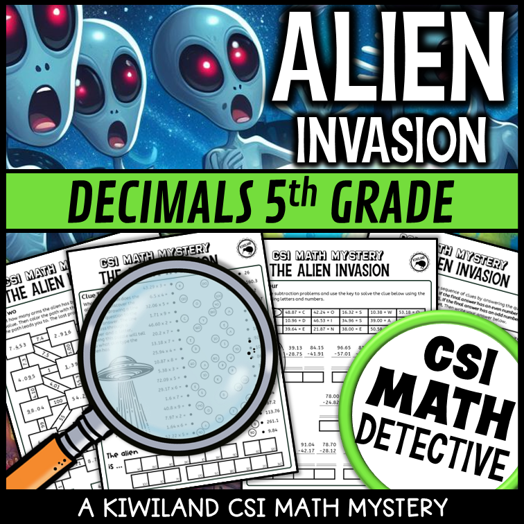 Printable escape room-style activity for decimal review