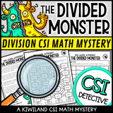 Printable long division worksheet for 4th grade math mystery