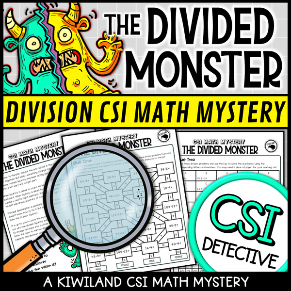 Printable long division worksheet for 4th grade math mystery