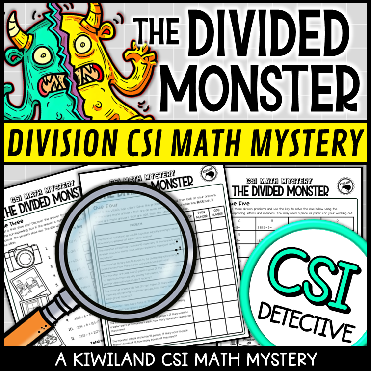 Suspect elimination chart used in division math mystery