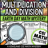 Printable spring math review with puzzles and suspect clues