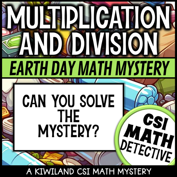 No-prep Earth Day math mystery with multiplication fluency practice
