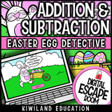 Easter digital escape room for addition and subtraction within 100