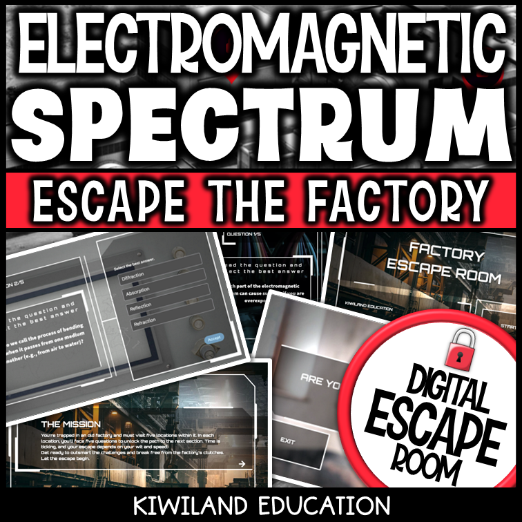 Interactive science game covering visible light and EM radiation