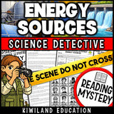 Energy resources science reading mystery cover for grades 3-6