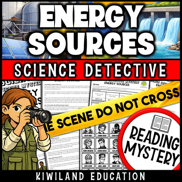 Energy resources science reading mystery cover for grades 3-6
