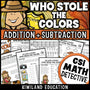 Fall-themed addition and subtraction worksheets for 2nd and 3rd grade math review