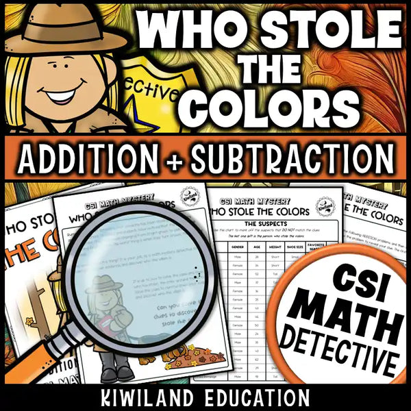 Halloween and Thanksgiving printable math mystery game for elementary students