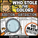 CSI Math Mystery with 3-digit addition and subtraction for grades 2–4
