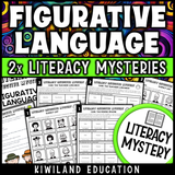 Printable figurative language mystery worksheets for upper elementary ELA