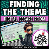 Grade 5 ELA digital escape room for finding the theme and practicing inference skills