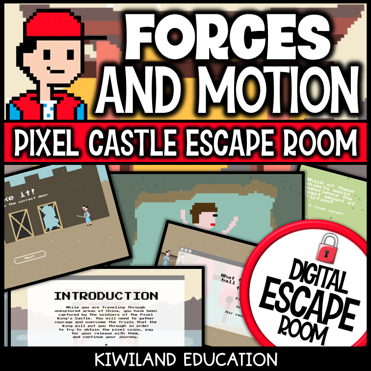 Interactive science game teaching pushes, pulls, and gravity