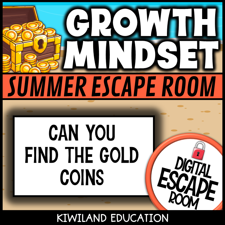 Digital escape room for kids promoting positive thinking and perseverance