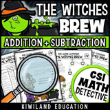 Student-friendly Halloween worksheet pack with spooky math clues and suspect elimination