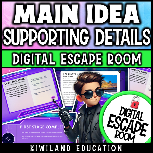 Main Idea and Supporting Details Digital Escape Room