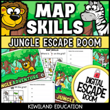 Fun mapping escape room for young learners to apply basic grid skills
