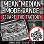 Digital escape room for grades 5–7 practicing mean, median, mode, and range